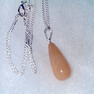 Hippie Boho Citrine Tear Drop Silver 18” Neck…